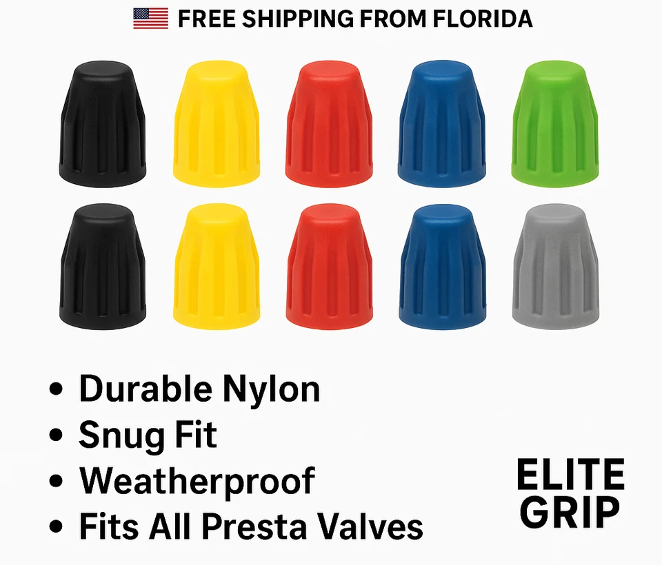 Tapas de válvulas para bicicletas y coches - 6 colores | Paquete de 10 Foto 1 de 1