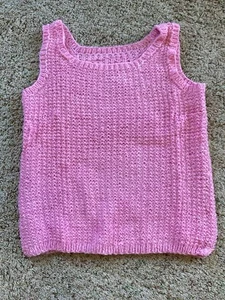 Vintage Womans Knit Pink Tank Top - Picture 1 of 4