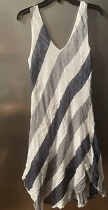 Charlie B Womens Large Hi Low Sleeveless V Neck Pullover Dress Gauze Cotton  - Bild 1 von 7