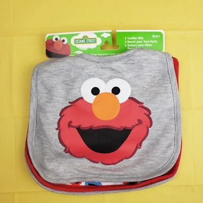 Sesame Street Cotton Feeding Baby Bib, 3 pk, Unisex - Image 1 of 4