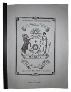 SIGNED, 1983 FRATER MAHATMAS, MAGICK COURSE OF READING, OCCULT, ALEISTER CROWLEY - Picture 1 of 6