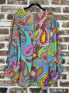 PLUS Size Hippie Patchwork Block Vintage Paisley BOHO TUNIC TOP 1x 2X 3X - Picture 1 of 11