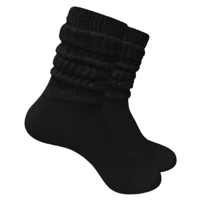 2 pares de meias femininas pesadas desleixadas extra longas e altas algodão crocante 22 polegadas - Imagem 1 de 2