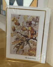 Flower Fairies by Cicely Mary Barker Greeting Card Acorn Fairy w/Pin 1995