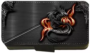 Dragon Symbolic Gothic Mythical iPhone/Pixel/Galaxy Printed Flip/Wallet Case (C - Picture 1 of 9