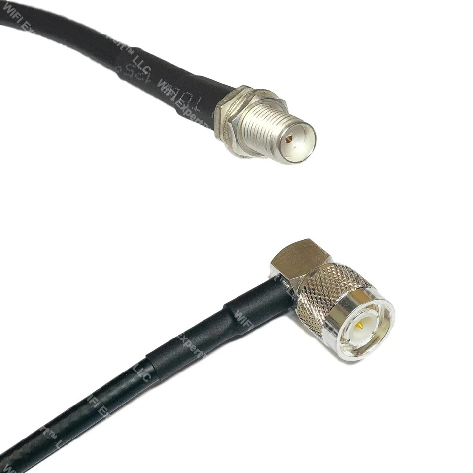 LMR200 Silver SMA FEMALE to TNC Male Angle Coax RF Cable USA Lot - Image 1 of 1