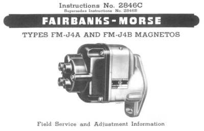 Manual de serviço de instruções Fairbanks Morse FM-J4A e FM-J4B Magneto nº.  2846C - Imagem 1 de 4