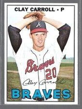 Clay Carroll Atlanta Braves 1967 Topps Baseball Card #219 (SET BREAK) (A)
