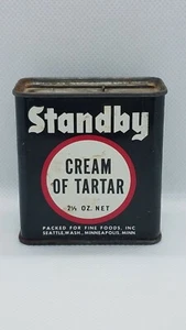 Standby Cream Of Tartar 2 1/2 Ounces Spice Tin Vintage Advertising Seattle WA - Picture 1 of 7