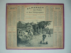 CALENDRIER / ALMANACH DES POSTES / 1910 / A LA FONTAINE ..... 26,5 x 21 - Imagen 1 de 2