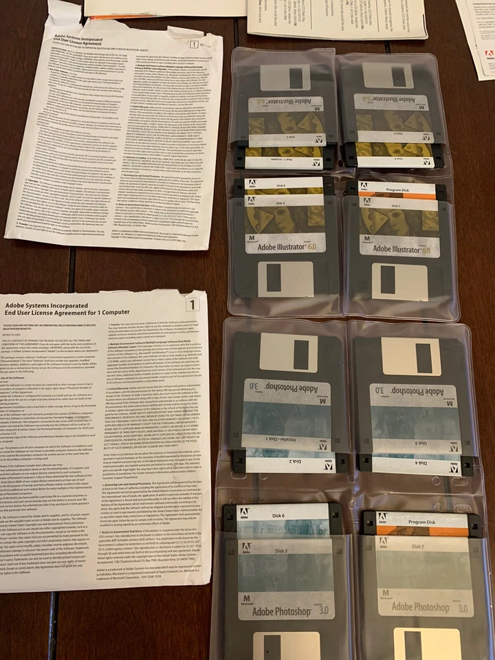 Adobe Photoshop 3.0 Adobe Illustrator 6.0  Bundle For Mac 3.5 inch Floppy 1993 - Image 1 of 4