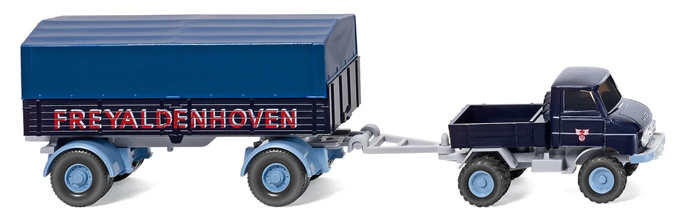 WIKING - MERCEDES UNIMOG U411 4X2 Pritsche mit 2-Achs-Anhänger - 1/87 - WIK03... - Bild 1 von 1