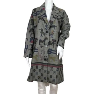 Desigual Damen Trenchcoat Zhu Artsy Animal Opal Grau Farbe Größe 40 - Bild 1 von 7