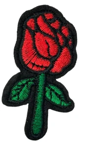 Patch Sew On Iron On Embroidered Clothing Hats Jackets Coat ROSE FLOWER A156 - Picture 1 of 3