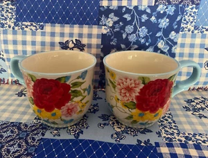 NEW (2) Pioneer Woman Sweet Rose Mug Blue Floral  - Picture 1 of 6