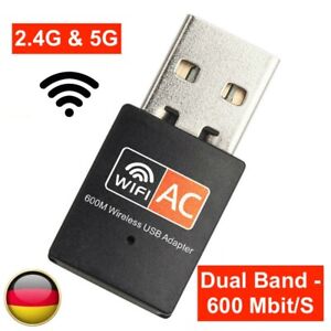 600Mbps WLAN Stick Dual Band 2.4GHz / 5GHz WIFI Dongle USB Wireless Adapter AC