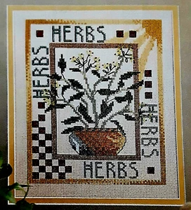Cross Stitch Pattern HERB LOVERS GARDEN Sampler Plant Vase Sun Robert Jones - Picture 1 of 5