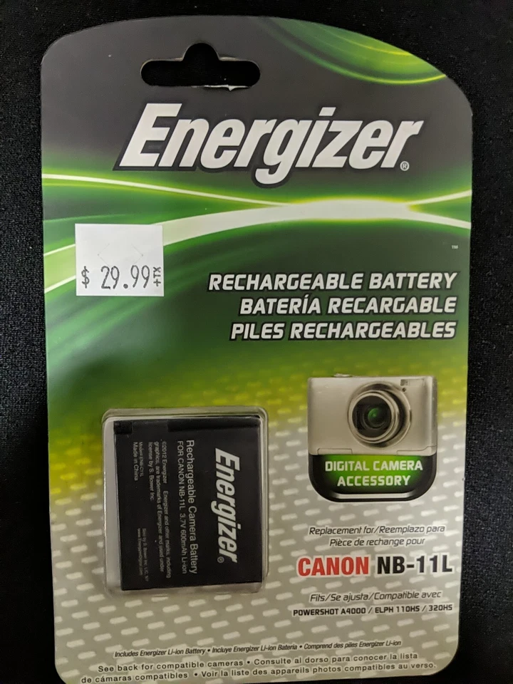 Batería recargable para cámara ENERGIZER ~ Reemplaza Canon NB-11L ~ 600 mAh ENB-C11L Foto 1 de 4
