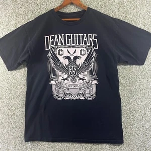 Dean Guitars T-Shirt Mens Large Black Short Sleeve - Picture 1 of 7
