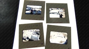 4 SLIDES AUTO WRECK Original '54 CHEVY BEL AIR 1957 Cool Cat Color Kodachrome - Picture 1 of 5