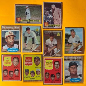 1962 Topps BB lot of 30, avg VGEX, F. Robinson, Babe Ruth, Tresh, Drysdale, Ldrs - Picture 1 of 2