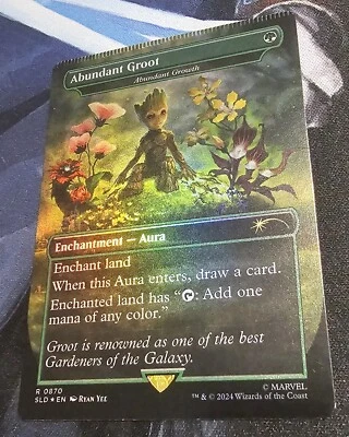 Abundant Groot Secret Lair Secret Rare Bonus Card CRIMPED MISPRINT - Image 1 of 2