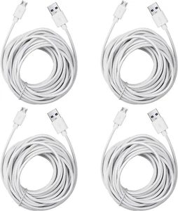 Paquete De 4 Cables De Extension Micro Usb Para Camaras De Seguridad De 25 P... - Picture 1 of 12