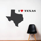 I Love Texas Wandtattoo USA Staaten Tapete Wandbild Vinyl abnehmbares Design, b08