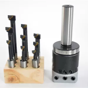 9tlg 12,5mm Hartmetall Bohrstange + F1-1/2" Ausdrehkopf Set + C20 Präzisionsbohrstange - Bild 1 von 11