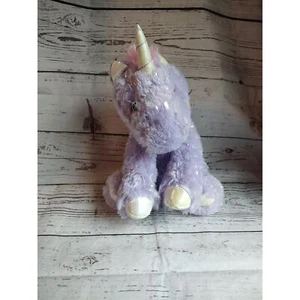 Kelly toy Unicorn Purple Pink Plush Shiny Stuffed Animal Furry Sits Sparkles New - Picture 1 of 10