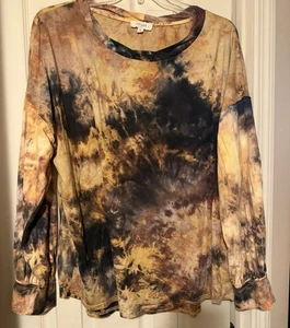 Camisa de mujer Plus Umgee talla 1X tie dye manga larga - Imagen 1 de 4