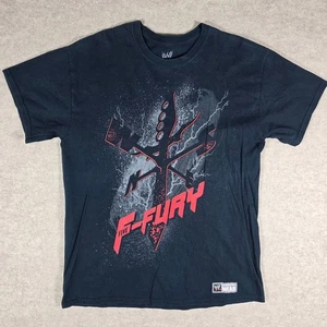WWE WWF Maglietta Uomo Manica Corta 5 Fury Brock Lesnar Grafica Grande Nera - Foto 1 di 10
