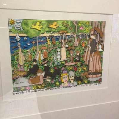 Original James Rizzi 3D Bild „SUNDAY AFTERNOON ON THE ISLAND OF LA GRANDE JATTE“ - Bild 1 von 4