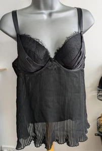 Ann Summers Vienna Cami Black Pleated Lingerie - size M Top ONLY New✅ - Picture 1 of 7