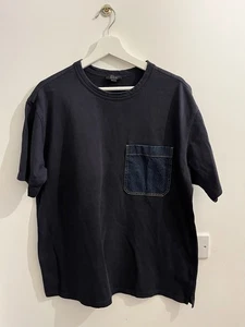 Cos Man’s T-Shirt - Navy with Denim Pocket - Large - Picture 1 of 3