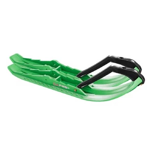 Pair of Green C&A Pro Mountain [TMX] 6-3/4" Snowmobile Skis W/Black C&A Loops - Picture 1 of 2