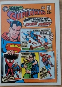 PEGATINA CUBIERTA CÓMIC TOPPS "SUPERMAN" 1969 (b1) - Imagen 1 de 2