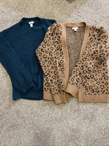 Set Of 2 Girls Cardigans By Cat & Jack, Size Large (10/12) - Picture 1 of 11