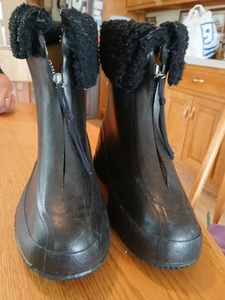 50's 60's Vintage Woman's Rubber Overshoes Winter Snow Rain Boots. Size 10 - Picture 1 of 5