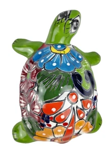 Unique Talavera Turtle Figurine Handcrafted Mexican Ceramic Decor - Picture 1 of 7
