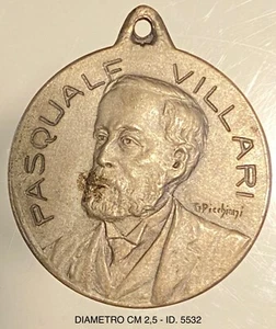VILLARI PASQUALE POLITICO STORICO medaglia HISTORIA MAGISTER VITAE  - Picture 1 of 2