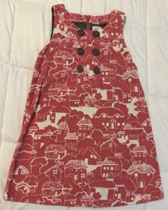 Mini Boden Red Wale Cord Dress Girls Size 6/7 - Picture 1 of 3