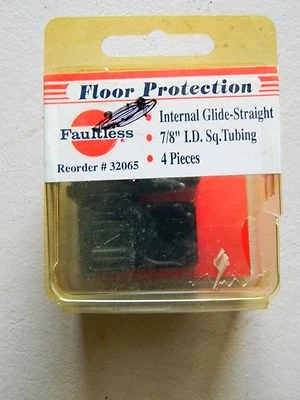 Deslizador de suelo impecable para silla de tubo cuadrado de 7/8" ID - Paquete de 4 Foto 1 de 2