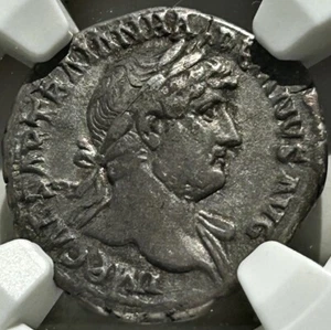 Hadrian AR Denarius AD 117-138 Roma Victory NGC VF 4/5 4/5 - Picture 1 of 4
