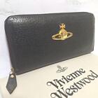 Vivienne Westwood Long Wallet Round Zipper Orb Leather Black