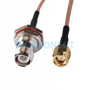 RP-TNC Jack donna (pin maschio) a SMA maschio RG316 15 cm cavo router wireless - Foto 1 di 3