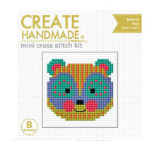 Create Handmade Cross Stitch Kit Beginner BEAR 6x6cm