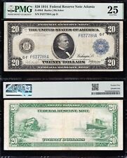 VERY NICE Bold & Crisp VF+ 1914 $20 ATLANTA Federal Reserve Note PMG 25! 637788A