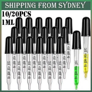 10/20xClear Glass Stain Liquid Droppers Pipettes Essential Oil Craft Eye Dropper - Picture 1 of 12