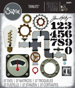Neu Sizzix Thinlits 37 Stck. Tresor Industrie #666874 Einzelhandel 20,99 $ von Tim Holtz - Bild 1 von 14